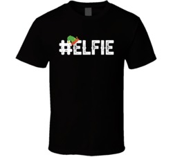 Hashtag Elfie Elf Funny Christmas Holiday Candy Cane T Shirt