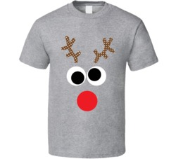 Rudolph The Red Nosed Reindeer Silly Eyes Simple Big Face T Shirt