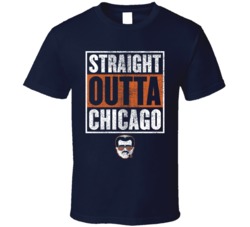Straight Outta Chicago Football Worn Look T Shirt