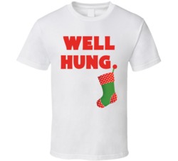 Well Hung Stocking Pun Funny Christmas Holiday T Shirt
