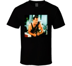 Die Hard Thumbs Up Gun Spoof Funny Christmas T Shirt