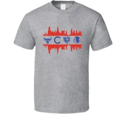 Chicago City All Professional Sports Teams Super Fan T Shirt
