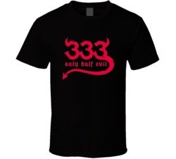 333 Only Half Devil Evil Funny Halloween Spooky Party T Shirt