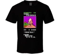 Soda Popinski Mike Tyson's Knockout Retro Video Game Gamer T Shirt