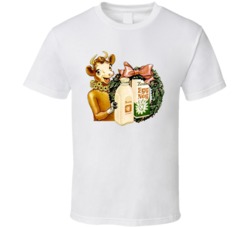 Borden's Cow Egg Nog Retro Food Product Ad T Shirt