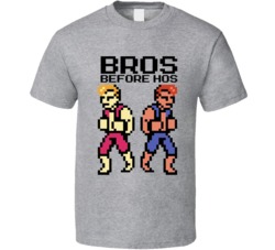 Double Dragon Bros Before Hoes Funny Retro Video Game Gamer Fan T Shir