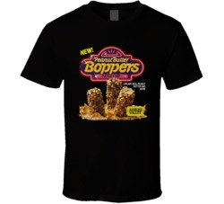 Peanut Butter Boppers Fudge Chip Retro Food Ad Worn Look T Shirt