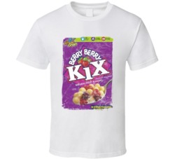 Berry Berry Kix Retro Breakfast Cereal Box Worn Look T Shirt