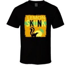 Lemon Skunk Cannabis Ganja Marijuana Strain Smoking Fan Worn Look T Sh