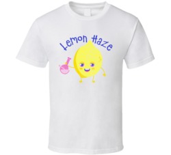 Lemon Haze Cannabis Ganja Marijuana Strain Smoking Fan Worn Look T Shi