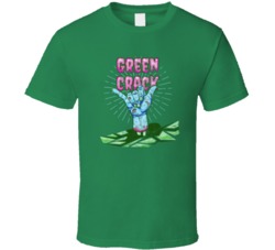 Green Crack Weed Cannabis Ganja Marijuana Strain Smoking Fan Worn Look