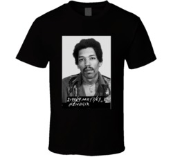 Jimi Hendrix Mugshot Music Fan T Shirt