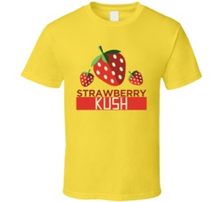 Strawberry Kush Cannabis Ganja Marijuana Strain Smoking Fan T Shirt