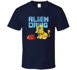 Alien Dawg Cannabis Ganja Marijuana Strain Smoking Fan Worn Look T Shi