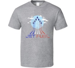 Jet Fuel Cannabis Ganja Marijuana Strain Smoking Fan Worn Look T Shirt