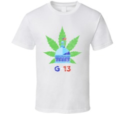 G-13 Cannabis Ganja Marijuana Strain Smoking Fan Worn Look T Shirt
