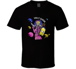 Space Queen Cannabis Ganja Marijuana Strain Smoking Fan Worn Look T Sh