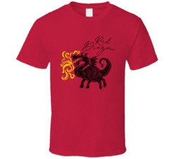 Red Dragon Cannabis Ganja Marijuana Strain Smoking Fan Worn Look T Shi