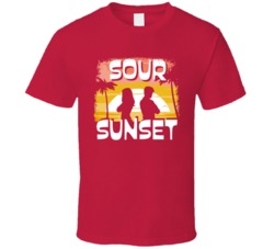 Sour Sunset Cannabis Ganja Marijuana Strain Smoking Fan Worn Look T Sh
