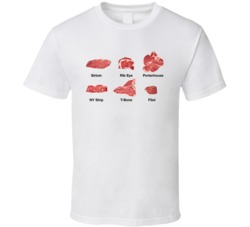 Beef Steak Cuts Barbecue Bbq Foodie Food Lover T Shirt