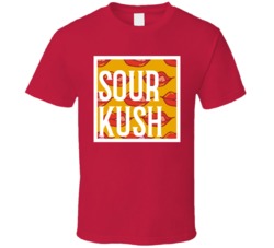 Sour Kush Cannabis Ganja Marijuana Strain Smoking Fan T Shirt