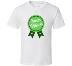 Green Ribbon Cannabis Ganja Marijuana Strain Smoking Fan T Shirt