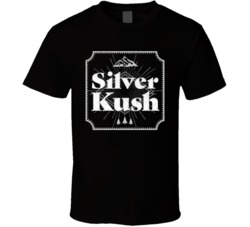 Silver Kush Cannabis Ganja Marijuana Strain Smoking Fan Worn Look T Sh
