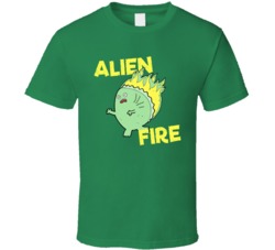 Alien Fire Cannabis Ganja Marijuana Strain Smoking Fan T Shirt