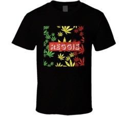 Reggie Cannabis Ganja Marijuana Strain Smoking Fan Worn Look T Shirt