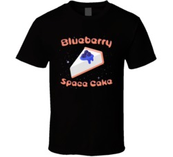Blueberry Space Cake Cannabis Ganja Marijuana Strain Smoking Fan T Shi