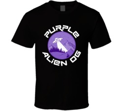 Purple Alien Og Cannabis Ganja Marijuana Strain Smoking Fan T Shirt