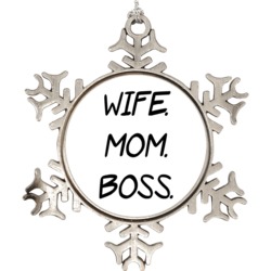 Wife Mom Boss Snowflake Ornament Holiday Ornament