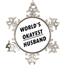Worlds Okayest Husband Funny Snowflake Ornament Holiday Ornament