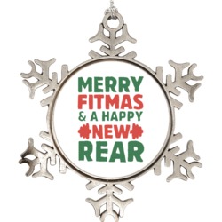 Merry Fitmas And A Happy New Rear Christmas Ornament Holiday Ornament