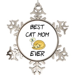 Best Cat Mom Ever Cat Lover Snowflake Ornament Holiday Ornament