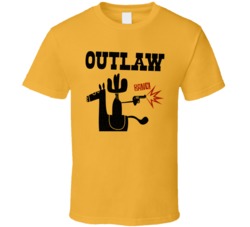 Outlaw Cannabis Ganja Marijuana Strain Smoking Fan Worn Look T Shirt