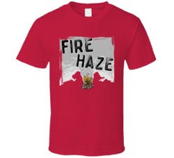 Fire Haze Cannabis Ganja Marijuana Strain Smoking Fan Worn Look T Shir