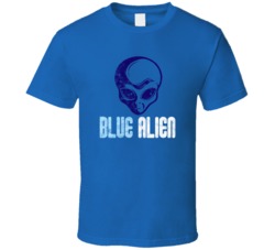 Blue Alien Cannabis Ganja Marijuana Strain Smoking Fan Worn Look T Shi