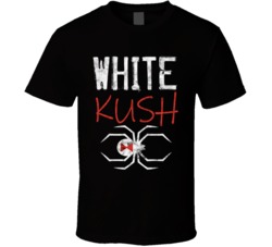White Kush Cannabis Ganja Marijuana Strain Smoking Fan Worn Look T Shi