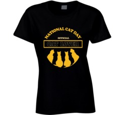 National Cat Day Official Cat Lover Animal Pet Ladies T Shirt
