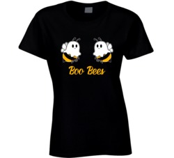 Halloween Boo Bees Funny Boobies Party Ghosts Ladies T Shirt