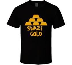Swazi Gold Cannabis Ganja Marijuana Strain Smoking Fan T Shirt