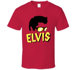 Elvis Cannabis Ganja Marijuana Strain Smoking Fan Worn Look T Shirt