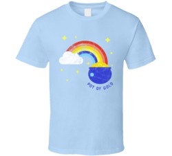 Pot Of Gold Cannabis Ganja Marijuana Strain Smoking Fan Worn Look T Sh