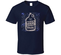 Moonshine Haze Cannabis Ganja Marijuana Strain Smoking Fan Worn Look T