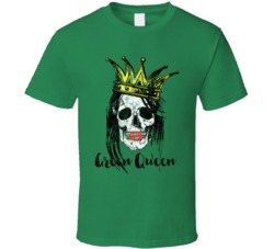 Green Queen Cannabis Ganja Marijuana Strain Smoking Fan Worn Look T Sh