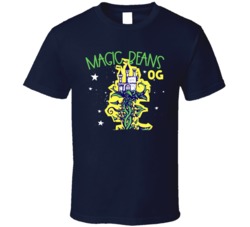 Magic Beans Og Cannabis Ganja Marijuana Strain Smoking Fan Worn Look T