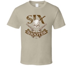 Six Shooter Cannabis Ganja Marijuana Strain Smoking Fan Worn Look T Sh