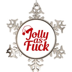 Jolly As Fck Funny Santa Christmas Snowflake Ornament Holiday Ornament