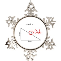 Find X Duh Funny Math Joke Snowflake Ornament Holiday Ornament